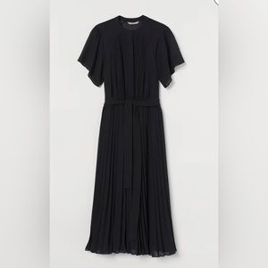 H&M pleated dress, size XS, in black.